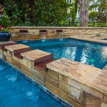 pool with waterfall