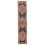 Jaipur Living - Vibe by Jaipur Living Elizar Medallion Blush/Blue Area Rug, 2'6"x12' - Inspired by the vintage perfection of sun-bathed Turkish designs, the Myriad collection is warm and inviting with faded yet moody hues. The Elizar rug boasts a romantically distressed center medallion in contemporary tones of dusty pink, deep blue, and taupe with ivory fringe trim for added texture and antique allure. This power-loomed rug features a plush and durable blend of polyester and polypropylene, lending the ideal accent to high-traffic spaces.