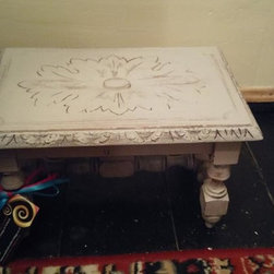 SOLD-Tiny shabby chic prayer stool/doorstop...&pound;15.00 - Products