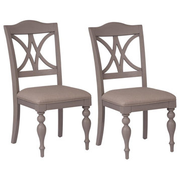 Slat Back Side Chair (RTA)-Set of 2 Transitional Grey