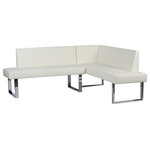Armen Living - Amanda Corner Sofa, White - Whoever said less is more was right, and they were talking about the Amanda Sofa. Transform the corner of your living room into its centerpiece with MOD's bold and chic Amanda Sofa. A sturdy metal frame and comfortable vinyl seat come together to make a slim sofa, offering your space everything it needs and nothing it doesn't. The MOD brand specializes in sleek and functional pieces that add a minimalist touch to your home.