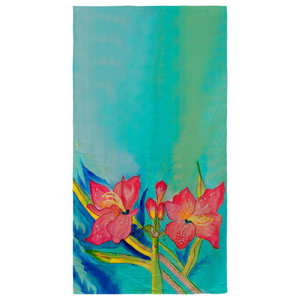 Ebydesign Spike and Stamp Floral Print Beach Towel 30 x 60 Blue