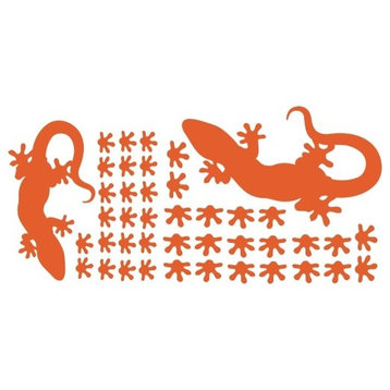 Geckos Wall Decal, Orange, 79"x37"