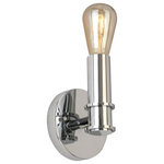 Eglo - Drucker 1 Light Wall Sconce, Chrome - The Drucker collection from Eglo combines a simplistic rod frames for a modern decor aesthetic. This one light wall sconce can suit a variety of your lighting needs around the home for its sleek, smaller size. Chrome finished, as a 5.12 inch design this fixture is a beautiful way of including a contemporary mark on your space.
