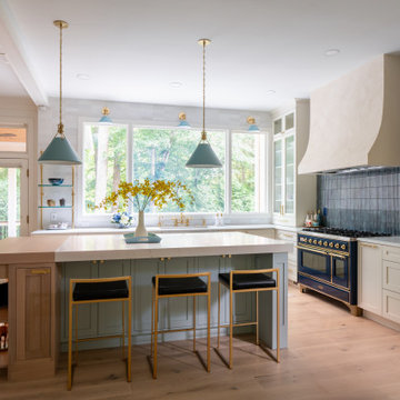 Gilded Pastel Kitchen Renovation In Bethesda