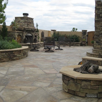 Enclosed Courtyard with Fireplace, Fire Pit, Fountain, Plantings