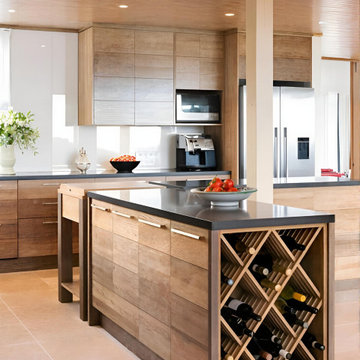 Union City Kitchen Remodel – Rustic MDF Panel Cabinets with Wine Rack