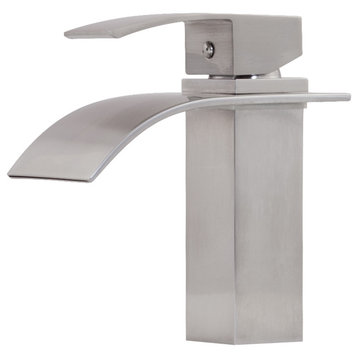 Novatto Remi Single Lever WaterSaver Bathroom Faucet, Brushed Nickel