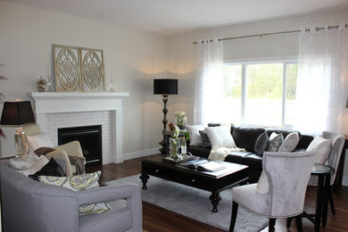 Living room - modern living room idea in Edmonton