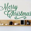 Decal Vinyl Wall Sticker Merry Christmas Quote, Green
