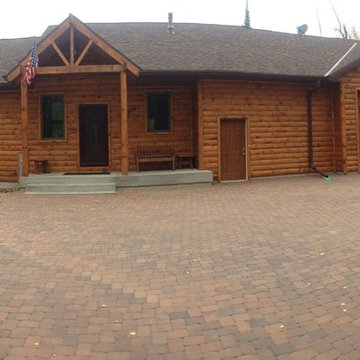 Exterior Log Siding with Stain colors