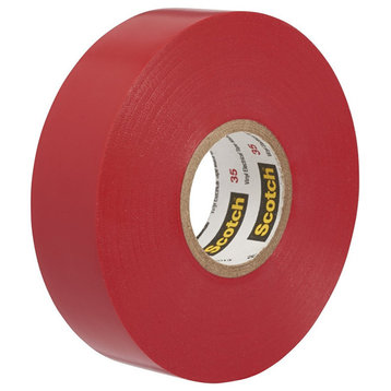 Scotch 10810-DL-2W Professional Grade #35 Vinyl Electrical Tape, 3/4" x 66', Red