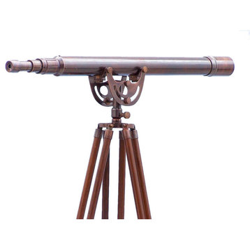Floor Standing Anchormaster Telescope, Antique Copper, 65"