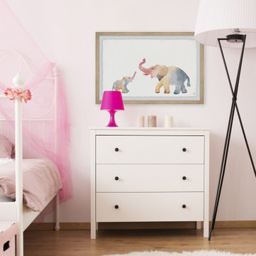 "Elephant Playtime" Framed Painting Print
