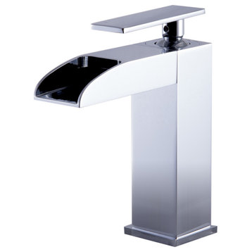 ALFI brand AB1598-PC Polished Chrome Single Hole Waterfall Bathroom Faucet