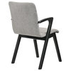 Varde Dining Accent Chair With Black Finish and Gray Fabric, Set of 2