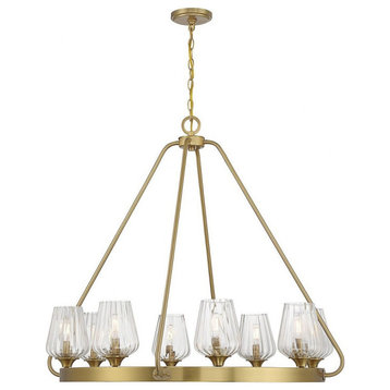 8 Light Chandelier In Vintage Style-32.5 Inches Tall and 36 Inches Wide-Warm
