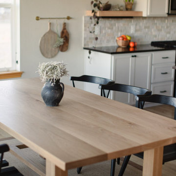 'Vega II' White Oak H Leg Dining Table