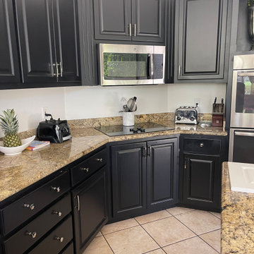 Multiple Room Cabinetry Reface with Partial Build