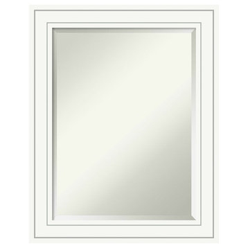Craftsman White Beveled Wood Bathroom Wall Mirror - 23 x 29 in.