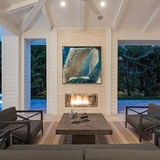 Fotos de exteriores | Diseños de exteriores costeros con chimenea