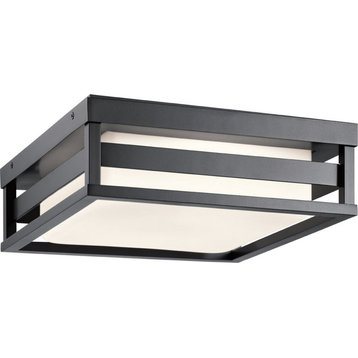 23W 1 LED Outdoor Flush Mount - 12 inches wide-Black Finish - Outdoor Ceiling