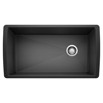 Blanco 441764 18.5"x33.5" Granite Single Undermount Kitchen Sink, Anthracite