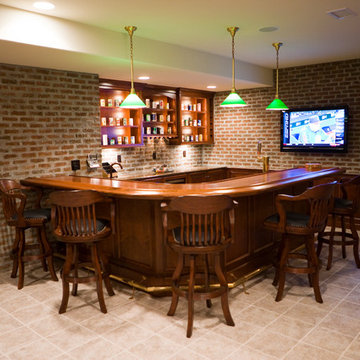 Finished Brick Basement Bar Room/Game Room