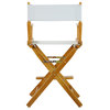 24" Director's Chair With Honey Oak Frame, White Canvas