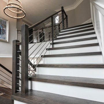 Project #72 | Modern Staircase with Horizontal Steel Rod Railing