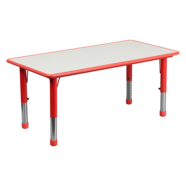 23.625''W X 47.25''L H Adjustable Rectangular Red Plastic Activity Tab