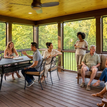 Multi-Level Deck, Screened Porch & Flagstone Patio