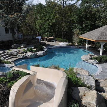 Custom Free Form Pool with Swim Up Bar