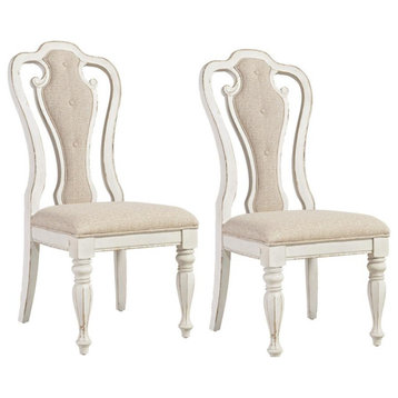 Splat Back Uph Side Chair (RTA)-Set of 2 European Traditional White