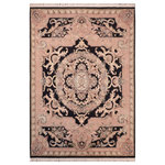 Bareens Designer Rugs - Pak Persian Tera Black/Rust Wool Rug - 8'1'' x 10'4'' - Designed with mesmerizing intricacy and gorgeous color palette, this hand-knotted masterpiece demonstrates the beauty and electrifying thrill of Pak Persian art. These meticulously hand-knotted Pak-Persian rug is made with pure wool and features breathtaking traditional, transitional, and tribal designs in bold luxurious color pallets. Known for their intricate designs these rugs are a reproduction of Persian rugs, made in Pakistan with unique Mughal designs. Made by master weavers using the same Persian texture, design and dying technique, we wanted to produce the most significant manifestation of Persian art, life, and culture. This rug is most famous for its exceptional quality, incredible designs, patterns, and vibrant rich color. Pak-Persian rugs made with Persian weave with high knot counts, which enables the high intricacy and detail found in the patterns are also referred to as "State of art", each color adds a rich beautiful detail in the artwork of this rug. The design, color, and beautiful chromatic composition with a vibrant sheen with intricate designs, exude beauty, elegance, and quality make this rug a masterpiece of its own.