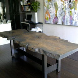 Stained Live Edge Maple Dining Table - Dining Tables