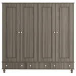 Mod-Arte - Colorado 71, 4-Door Wardrobe Cabinet, Dark Pine Finish - Add extra storage space to any room in your home with the Colorado 71 inches 4-Door Wardrobe Cabinet in Dark Pine Finish. It is crafted from manufactured wood; the water-resistant matte finish is easy to clean so the Cabinet can be used anywhere. This four-door wardrobe closet is a beautiful and versatile accessory for any bedroom. The wardrobe cabinet has four doors and can easily open a spacious wardrobe with a hanger that is as wide as the wardrobe. This bedroom armoire blends well with traditional and modern colors.