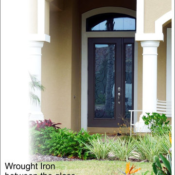 Wrought Iron Glass Front Entry Doors