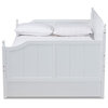 Lainey Traditional Farmhouse Full Daybed With Twin Trundle, White