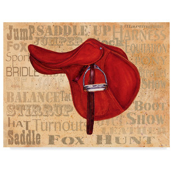 "English Saddle Words Tea" by Sher Sester, Canvas Art, 47"x35"