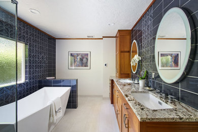 Transitional bathroom in Portland.