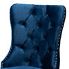 Erna Velvet 2-Piece Dining Chair Set, Navy Blue/Silver