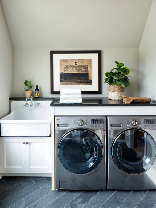 Laundry Room Design Ideas, Renovations & Photos with Beige Walls