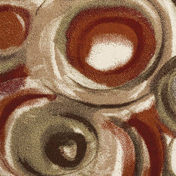 Ashbury Distressed Pattern Rug in Brown by Kalora - Area Rugs