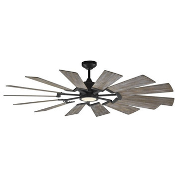 14 Blade Windmill Ceiling Fan - 62 Inch Energy Star Ceiling Fan Light Kit-Aged