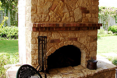 Patio - backyard patio idea in Dallas with a fire pit