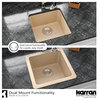 Karran Undermount Quartz Composite 17" Bar Single Bowl Sink, Bisque