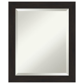Furniture Espresso Narrow Beveled Bathroom Wall Mirror - 19.5 x 23.5 in.
