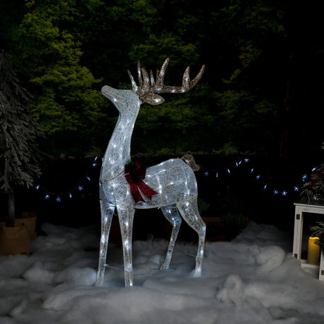 White Light Up Mesh Deer Décor