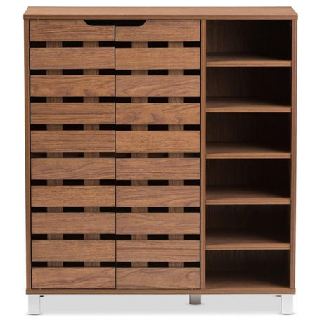 Hawthorne Collection 2-Door Shoe Storage Cabinet in Walnut